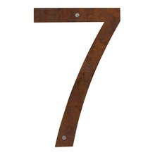 Husnummer 7 stål rustlook 40 cm